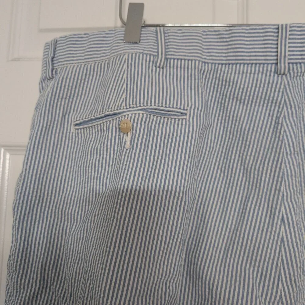 Polo Ralph Lauren Seersucker Stripe Shorts Mens Size 42 Blue Preppy Casual